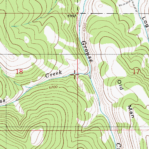 Topographic Map of Schiess Creek, ID