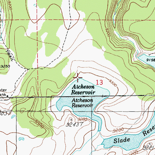 Topographic Map of Atcheson Dam, AZ