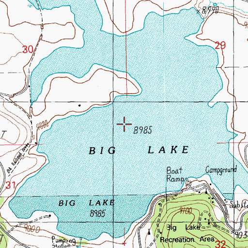 Topographic Map of Big Lake, AZ