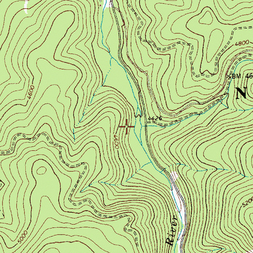 Topographic Map of Schooner Creek, ID