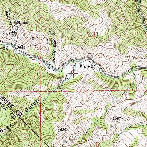 Topographic Map of Schoonover Gulch, ID