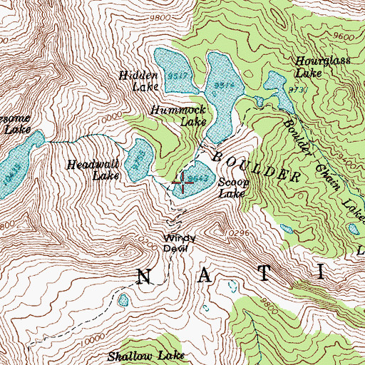 Topographic Map of Scoop Lake, ID