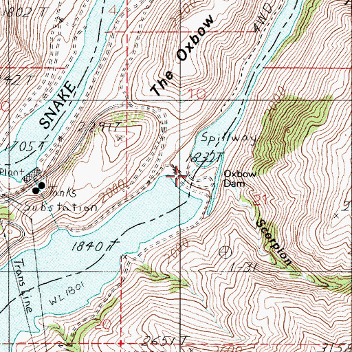 Topographic Map of Scorpion Creek, ID