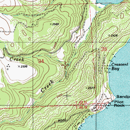 Topographic Map of Scott Creek, ID