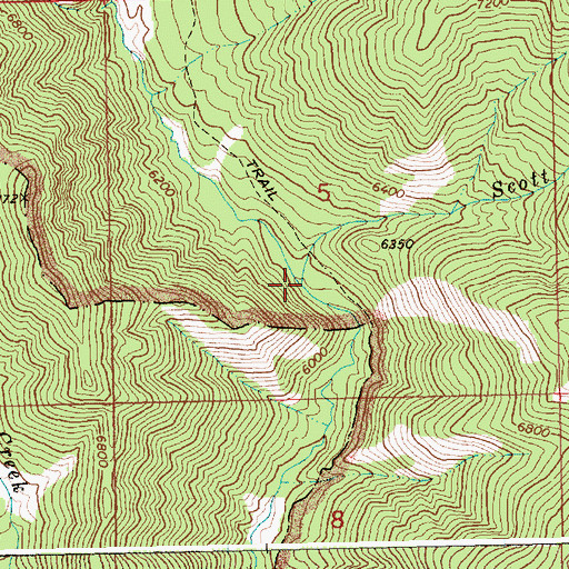 Topographic Map of Scott Creek, ID