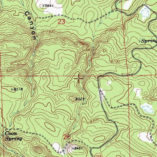 Topographic Map of Bigelow Spring, AZ