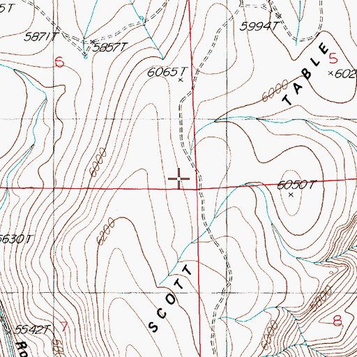 Topographic Map of Scott Table, NV