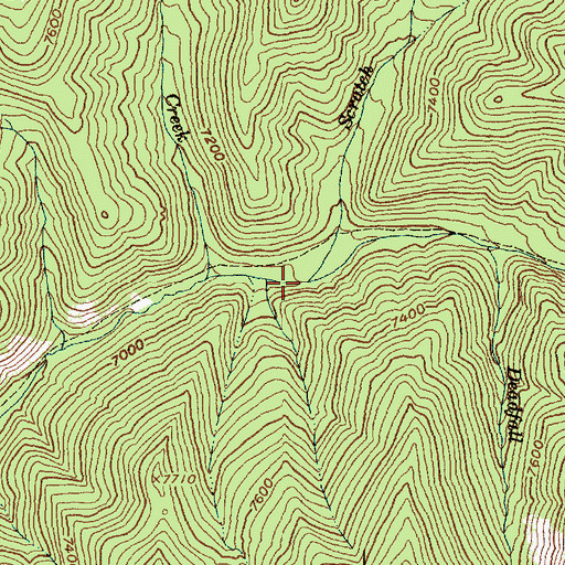 Topographic Map of Scratch Creek, ID