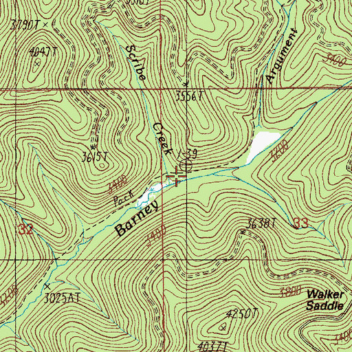 Topographic Map of Scribe Creek, ID