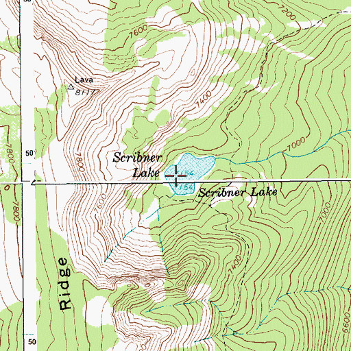 Topographic Map of Scribner Lake, ID
