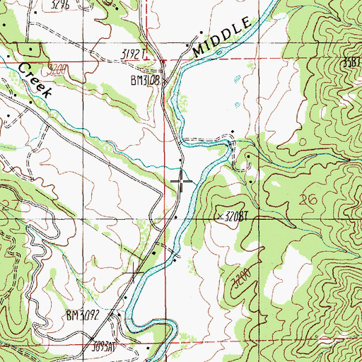 Topographic Map of Scriver Creek, ID