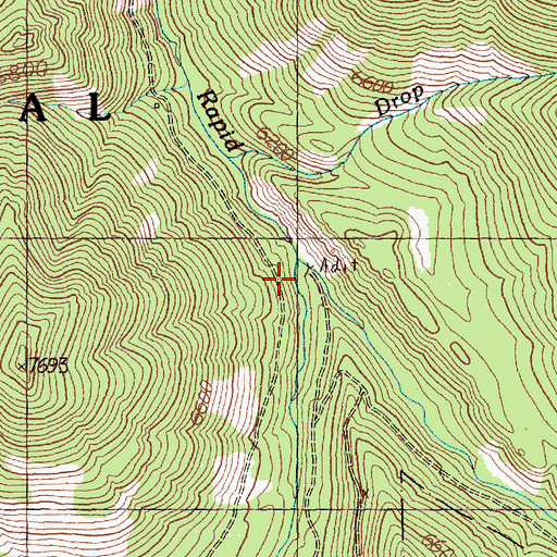 Topographic Map of Seafoam Creek, ID