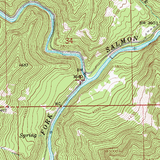 Topographic Map of Secesh River, ID