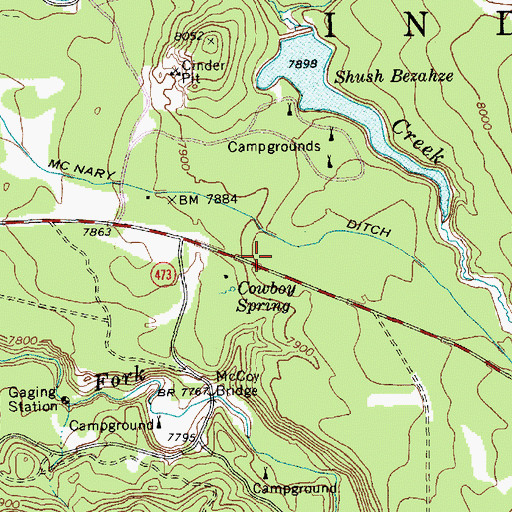 Topographic Map of Bog Tank Picnic Ground, AZ