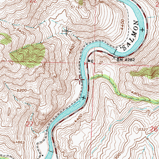 Topographic Map of Second Creek, ID