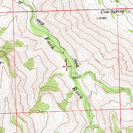 Topographic Map of Second Fork Rock Creek, ID
