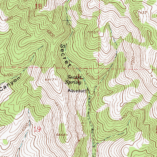 Topographic Map of Secret Spring, ID