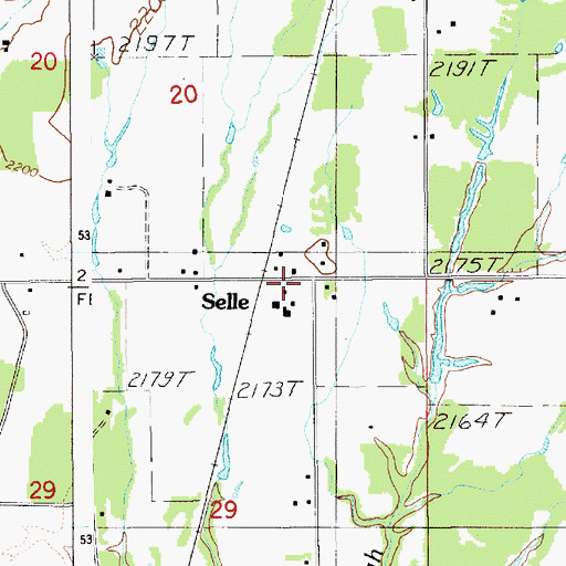 Topographic Map of Selle, ID
