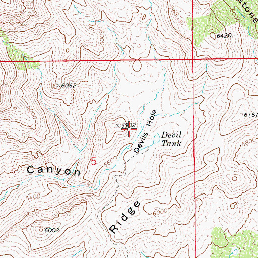 Topographic Map of Devils Hole, AZ