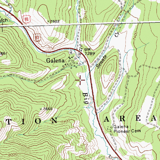 Topographic Map of Senate Creek, ID