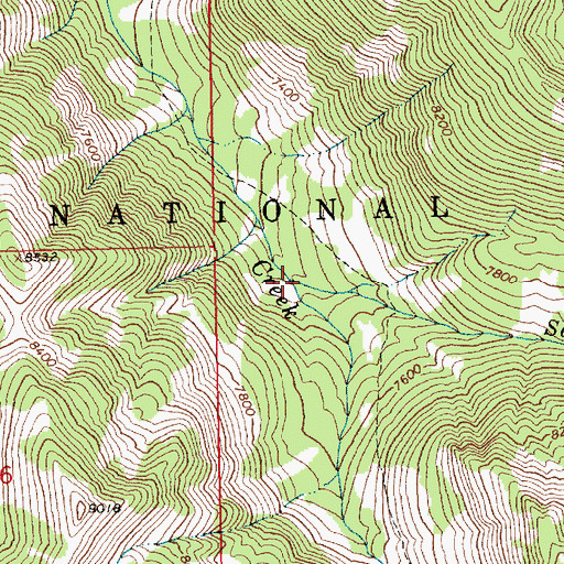 Topographic Map of Senator Creek, ID