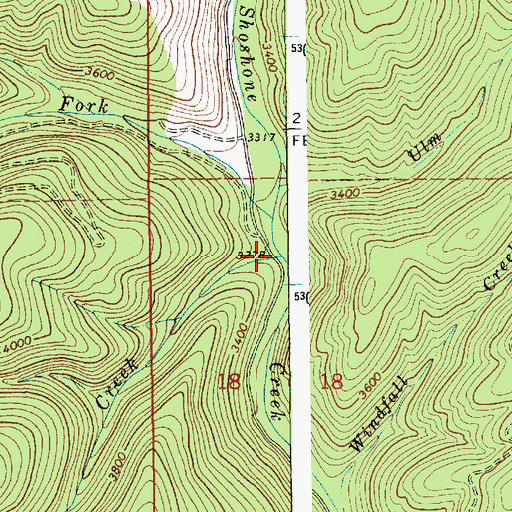 Topographic Map of Sentinel Creek, ID