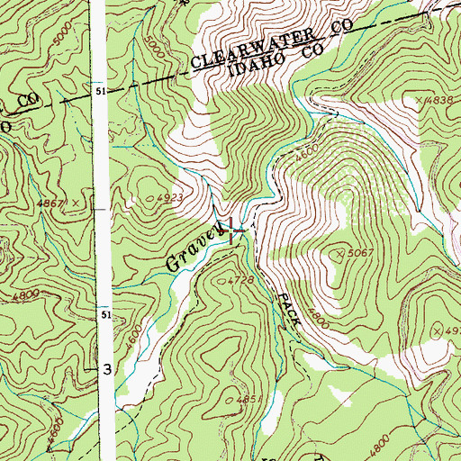 Topographic Map of Serpent Creek, ID