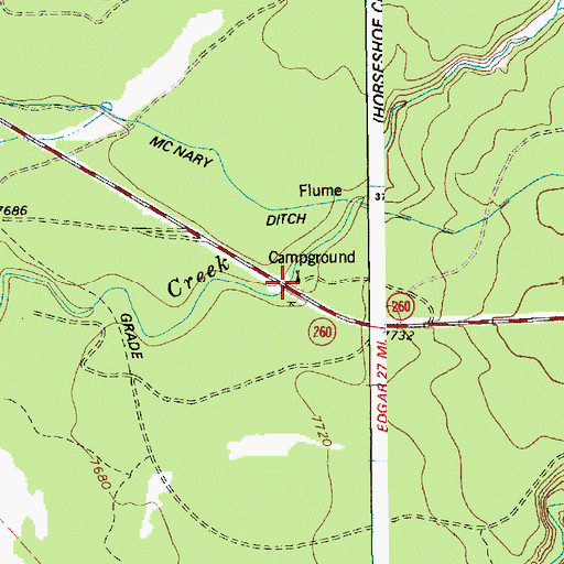 Topographic Map of Boy Creek Campground, AZ