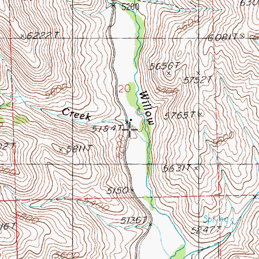 Topographic Map of Severe Creek, ID