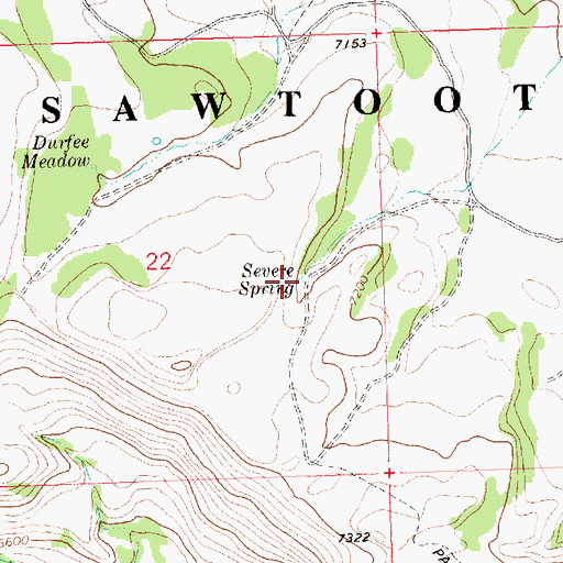 Topographic Map of Severe Spring, ID