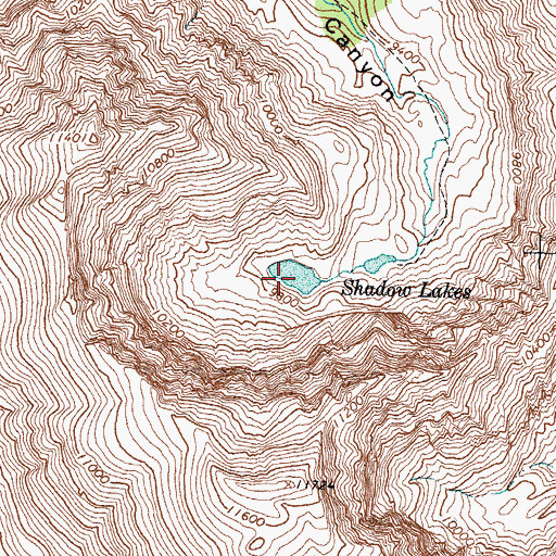 Topographic Map of Shadow Lakes, ID