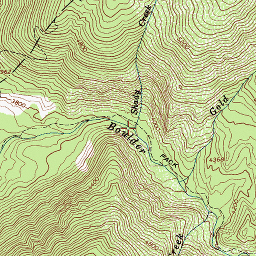 Topographic Map of Shady Creek, ID