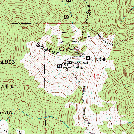 Topographic Map of Shafer Butte, ID
