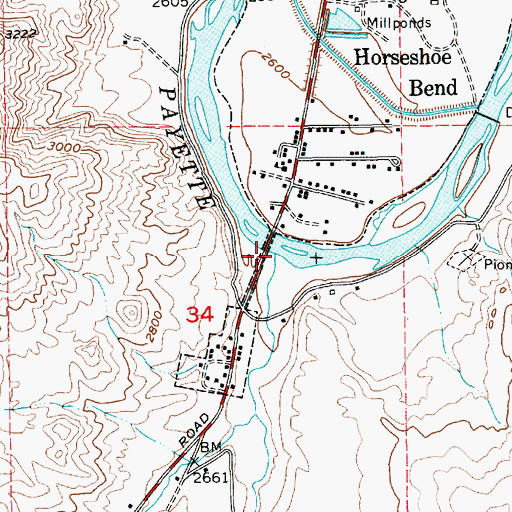 Topographic Map of Shafer Creek, ID