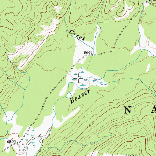 Topographic Map of Shake Creek, ID