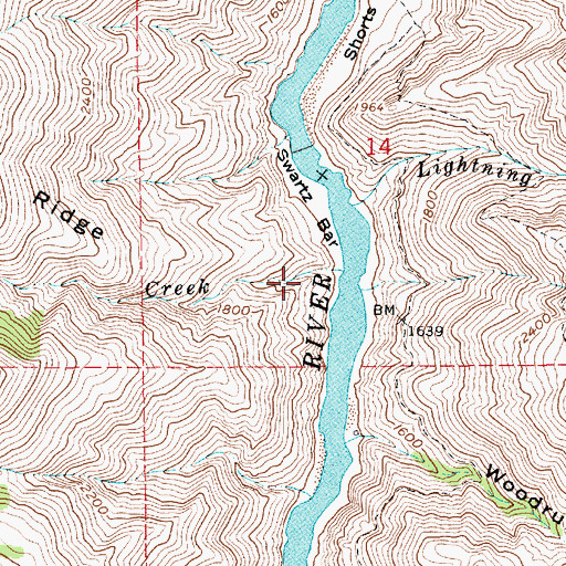 Topographic Map of Sharkey Creek, ID