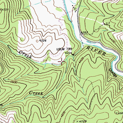 Topographic Map of Sharman Creek, ID