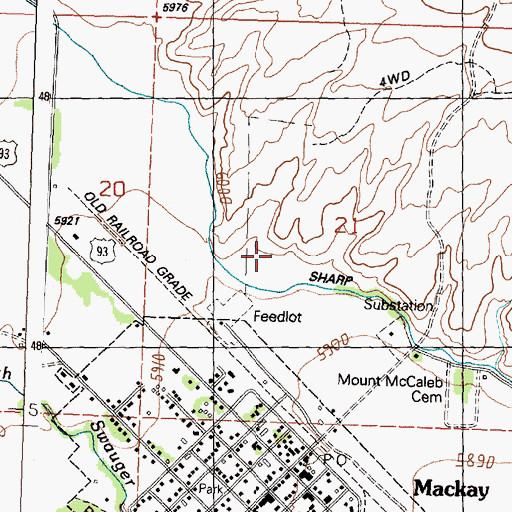 Topographic Map of Sharp Ditch, ID