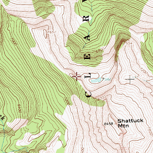 Topographic Map of Shattuck Mountain, ID