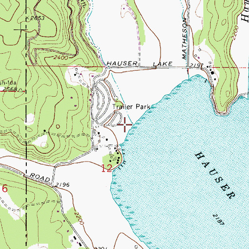 Topographic Map of Shaw Creek, ID