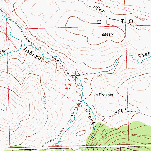Topographic Map of Sheep Creek, ID
