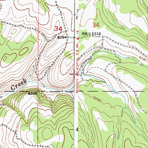 Topographic Map of Sheep Creek, ID