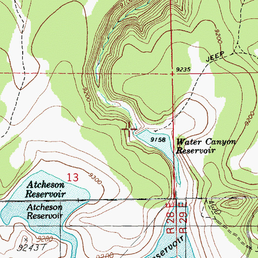 Topographic Map of Canyon Dam, AZ