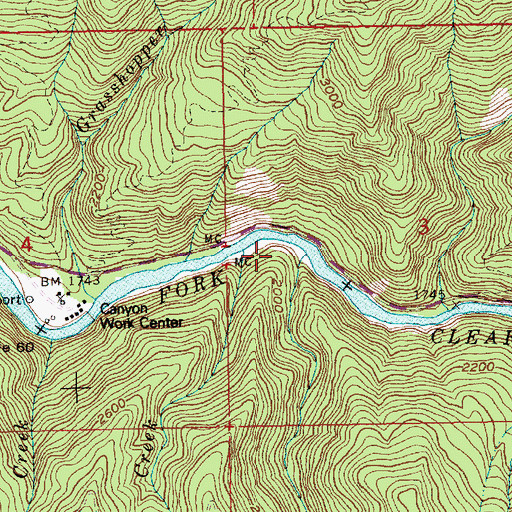 Topographic Map of Sheep Creek, ID