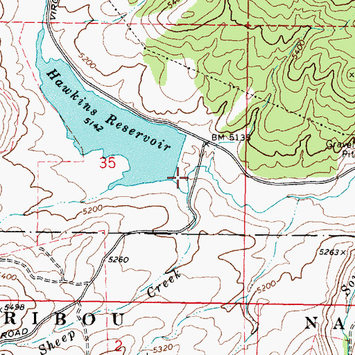 Topographic Map of Sheep Creek, ID