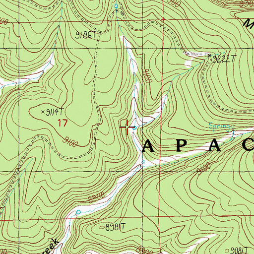 Topographic Map of Center Tank, AZ