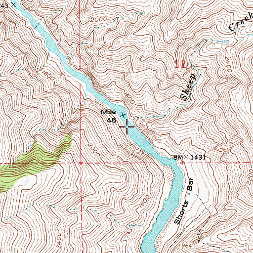 Topographic Map of Sheep Creek, ID