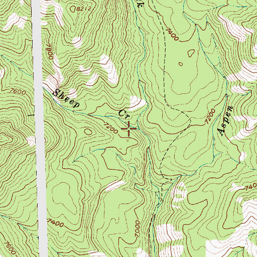Topographic Map of Sheep Creek, ID