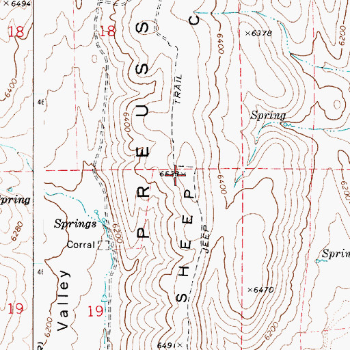 Topographic Map of Sheep Creek Hills, ID