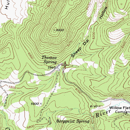 Topographic Map of Sheep Dip Hollow, ID